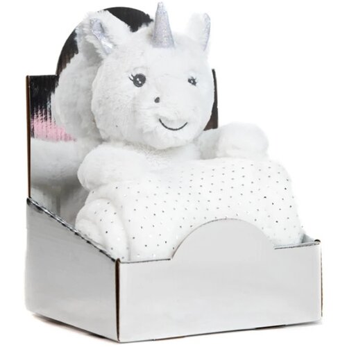 Bbo set pli&amp;scaron;ana igračka + ćebence White Unicorn Slike