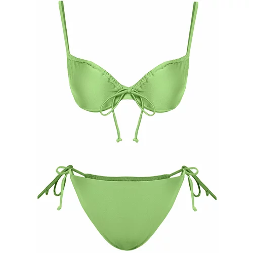 Trendyol Green Balconet Tunnel Bikini Set