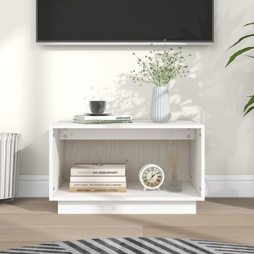VidaXL TV omarica bela 60x35x35 cm trdna borovina Slike