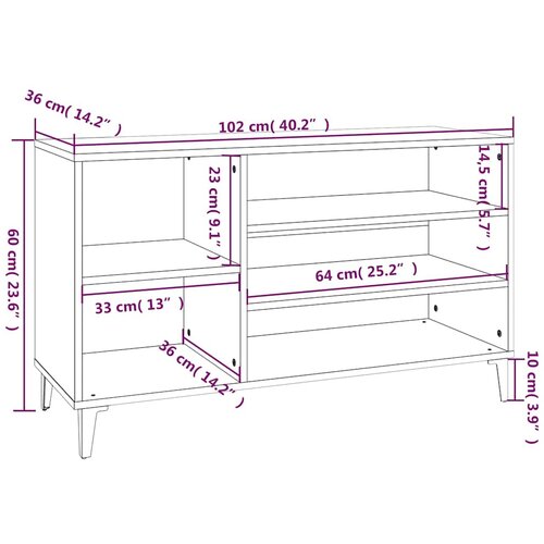  Ormarić za cipele crni 102 x 36 x 60 cm od konstruiranog drva Crna Slike