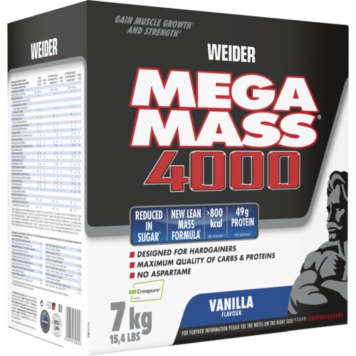 Weider Gainer Giant Mega Mass 4000 7000 g vanilija Slike