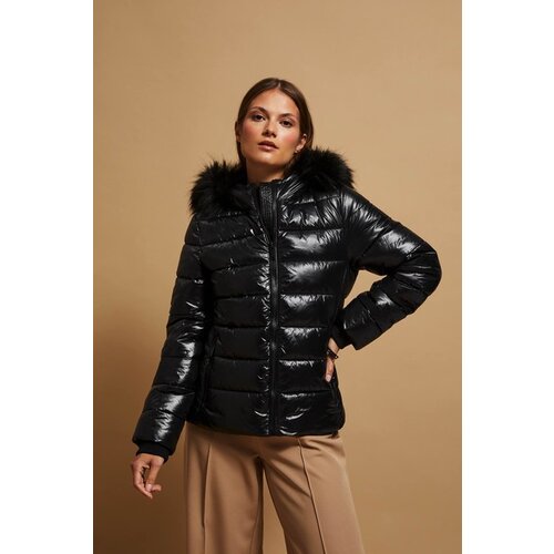 Moodo Quilted jacket with fur hood Slike