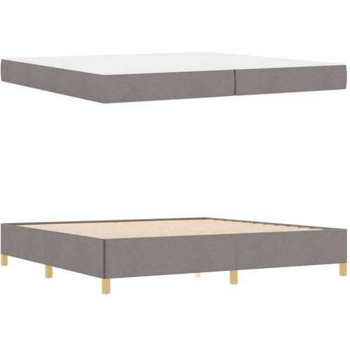  Krevet s opruga kutije Taupe i bijela 200 x 200 cm tkanina Slike