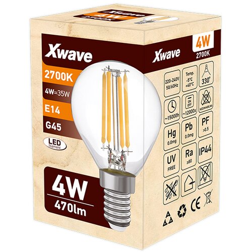 X Wave led sijalice filament E14/4W/470LM/2.700K/230V/G45 E144WFX/Z Slike