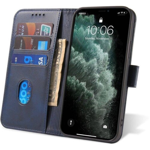 Onasi Wallet denarnica usnjena preklopna torbica Xiaomi Redmi Note 12S - modra Slike