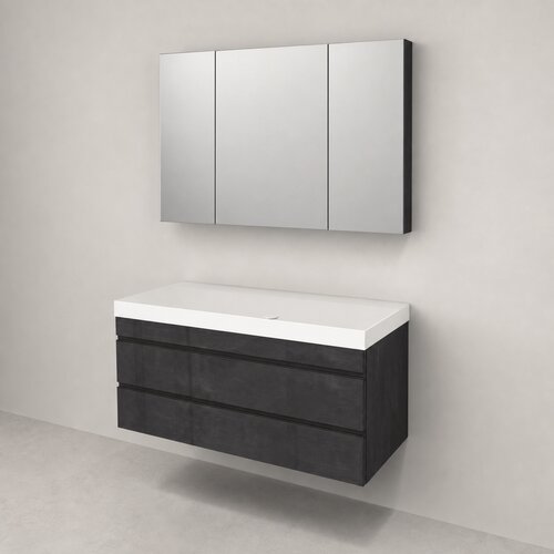 Kolpa San Naomi Set 120cm Crna (Ormarić sa umivaonikom + Ogledalo/ormarić) Slike