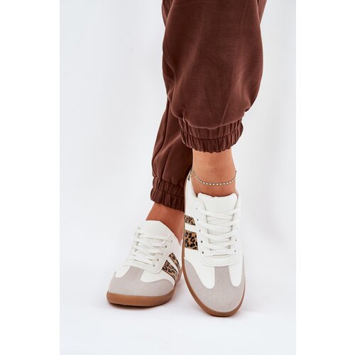 Boto Low Women's Sneakers Made Of Eco Leather Leopard Print White Nonalorin Cijene