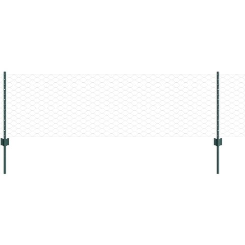vidaXL Ograjne stebri 11 kos U-kanal zelena 60 cm, Šesterokotna ograja zelena 0.6x100 m Cene