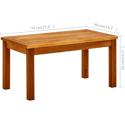 VidaXL Vrtni stolić za kavu 70 x 40 x 36 cm masivno bagremovo drvo Slike