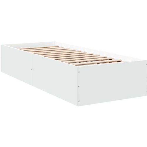 vidaXL Posteljni okvir bel 100x200 cm inženirski les Cene