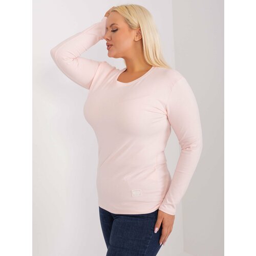 Fashion Hunters Light pink fitted plus size blouse Slike