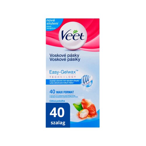 Veet Easy-Gel™ Wax Strips Body and Legs Sensitive Skin depilacijski trakovi za telo za občutljivo kožo 40 ks za ženske Cene