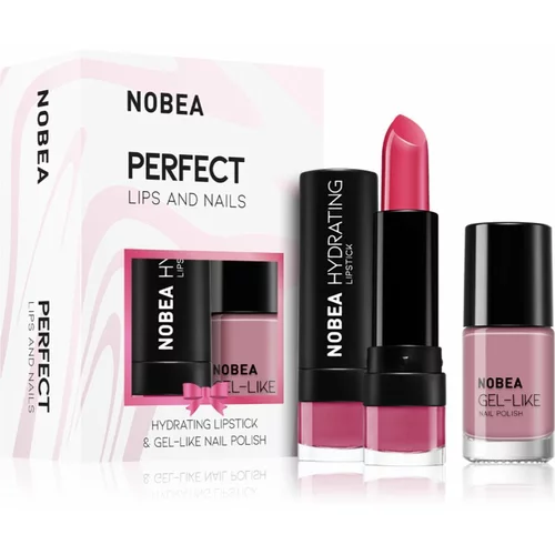 NOBEA Day-to-Day Perfect Lips and Nails set s lakom za nokte i hidratantnim ružem