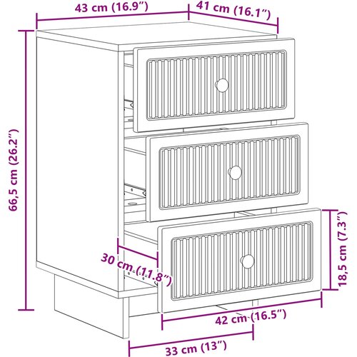  Noćni ormar Staro drvo 43 x 41 x 66,5 cm Konstruirano drvo Slike