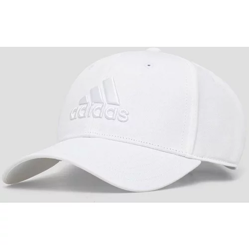 Adidas Bombažna bejzbolska kapa bela barva