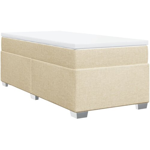 vidaXL Box spring postelja z vzmetnico krem 90x190 cm blago Cene