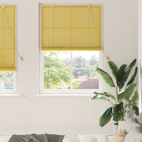 vidaXL Zavese in rolete z zavesami Rumena 100 x 220 cm Bambus Cene