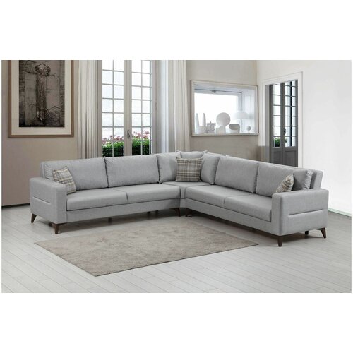 Atelier Del Sofa kristal 3+Corner+3 - light grey light grey corner sofa-bed Cene