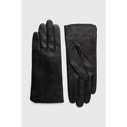 By Malene Birger Kožne rukavice za žene, boja: crna