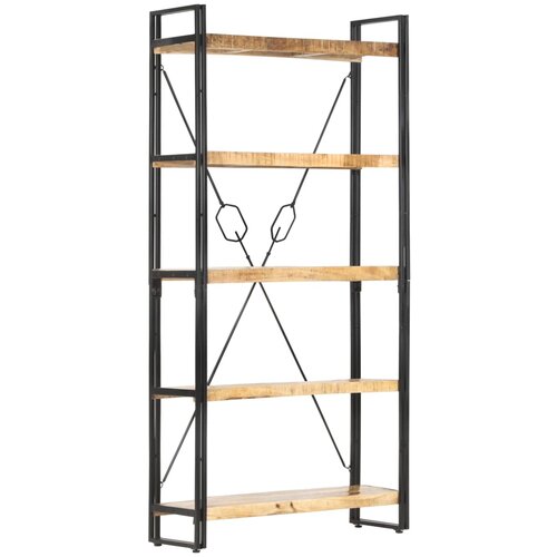 vidaXL Knjižna omara 5-nadstropna 90x30x180cm trden mangov les Cene