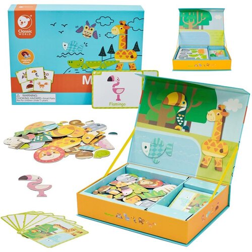 Classic World magnetna slagalica: Životinje, tabla s kockama, puzzle za pamćenje, 60 el. Cijene