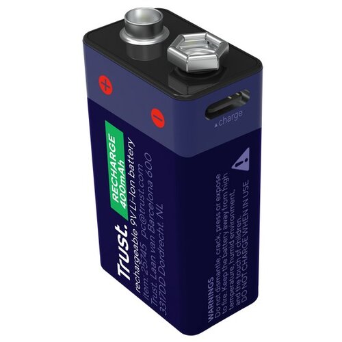 Trust USB-C rechargeable 9V battery Slike