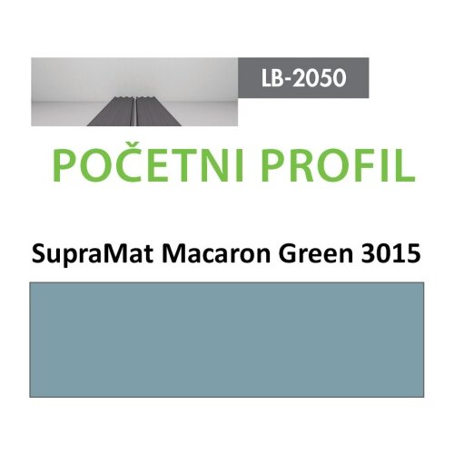 AGT profil Zidni MDF Početni LB-2050-A SupraMat Macaron Green (3015) 2800x139x18mm ( 026-084 ) Cene