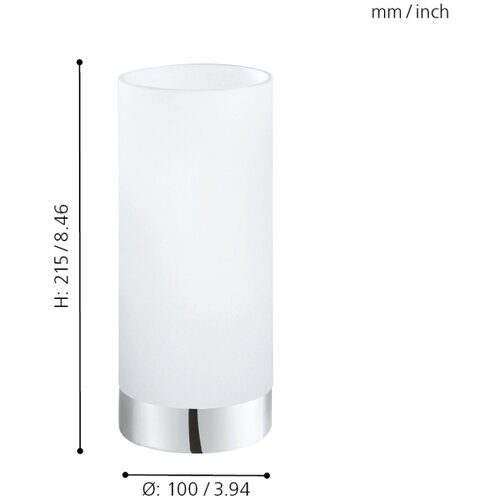 Eglo Damasco 1 stolna/1, e27, 60w, v215, krom/bijela Cijene