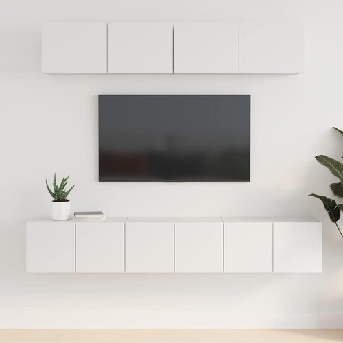  5-dijelni set TV ormarića bijeli od konstruiranog drva Cijene