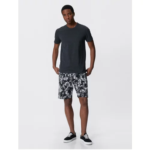 Koton Shorts with Lace-up Waist Abstract Print Slim Fit with Pockets.