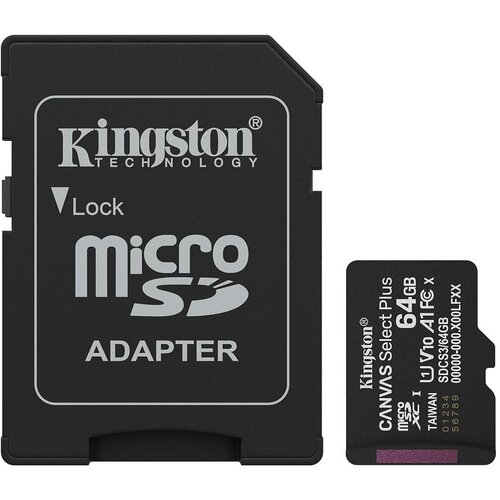 Kingston MicroSD 64GB Class 10Canvas Select Plus100MBs Read,Class 10 UHS-I Slike