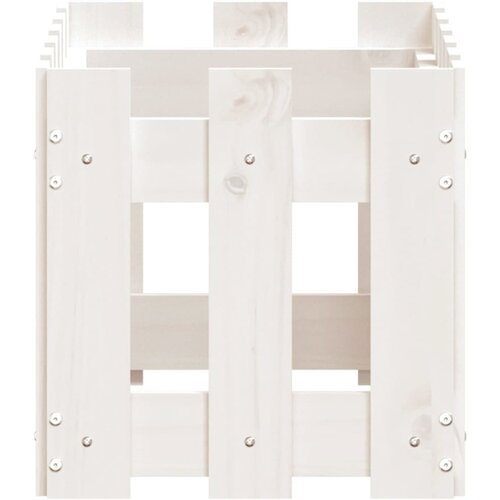  Vrtna sadilica s izgledom ograde bijela 60x30x30 cm od borovine Slike