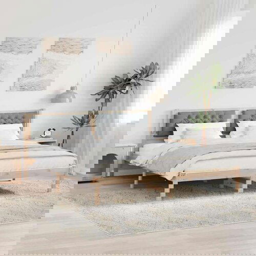  Konstrukcija postelje Svetlo siva 160 x 200 cm blago, (5000084278) Slike