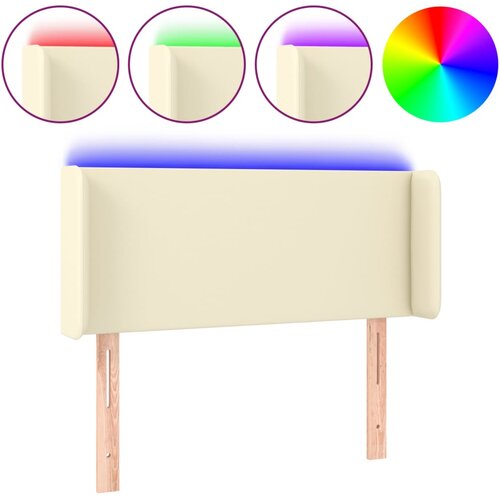  LED uzglavlje krem 83x16x78/88 cm od umjetne kože Slike