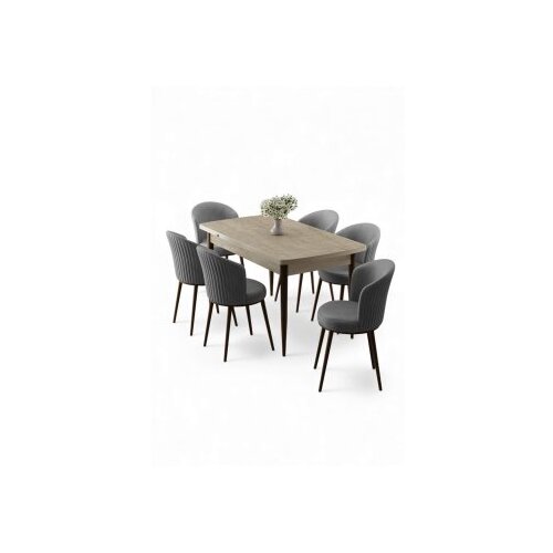 Hanah home trpezarijski set, 7 dijelova, siva Cene