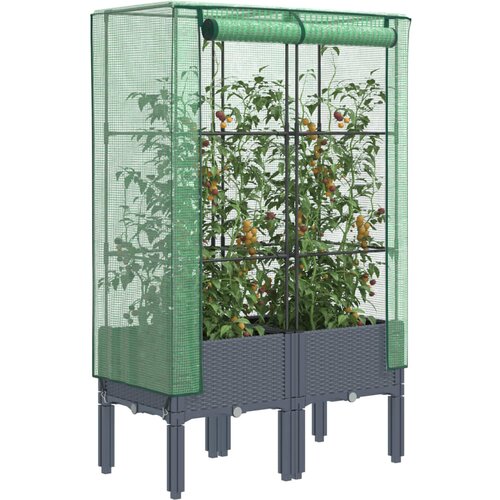 vidaXL Povišena gredica s pokrovom za staklenik 80 x 40 x 140 cm Cene