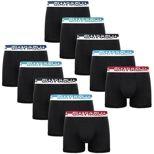 Gianvaglia 10PACK Men&amp;#039;s Boxer Shorts Black Slike
