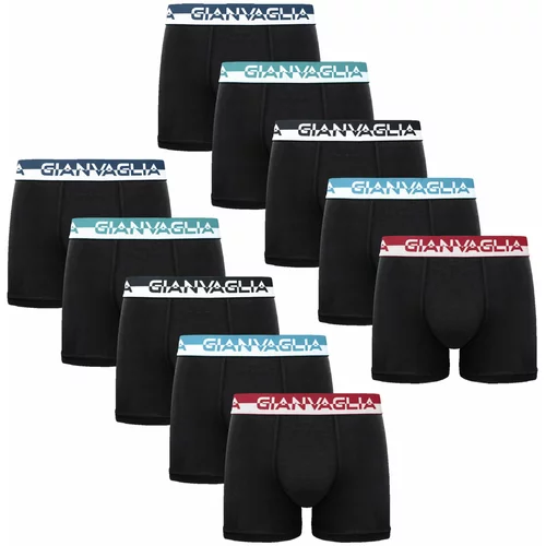 Gianvaglia 10PACK Men's Boxer Shorts Black