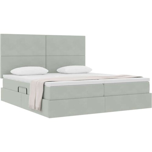  Krevet s od storage Svijetlo siva 180 x 200 cm Bar&amp;scaron;un - Svjetlosiva 180 x 200 cm Gladak dizajn Slike