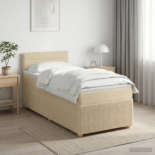  Boxspring krevet s madracem Krem 100 x 200 cm Tkanina Cene