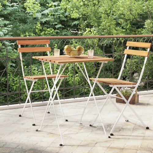 VidaXL Zložljiva bistro miza 55x54x71 cm trden akacijev les in jeklo Slike