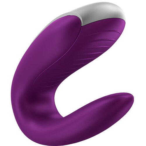 Satisfyer Double Fun - pametni, vodootporni, radijski vibrator za par (ljubičasta) Slike