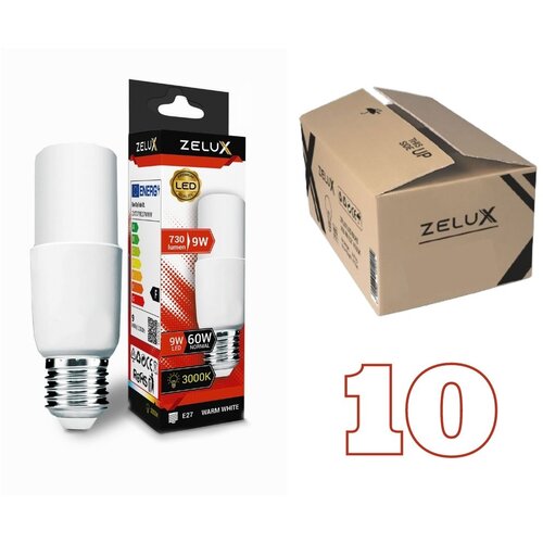 Zelux 10x led sijalka E27 9W T37 730lm stick toplo bela 3000K Cene