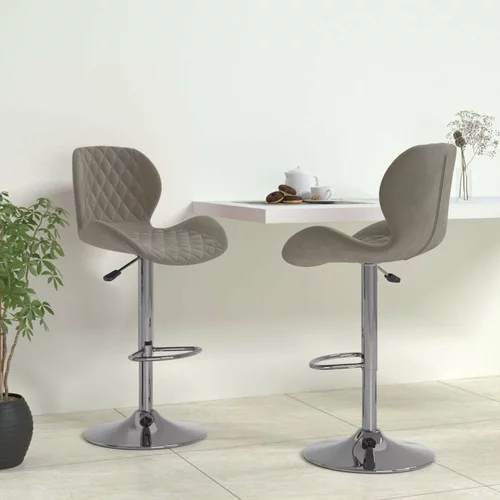  Barski stolčki 2 kosa svetlo siv žamet, (20700490)