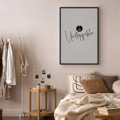  Slika - I Am Unstoppable (1 Part) Vertical 60x90 U crnom drvenom okviru Slike