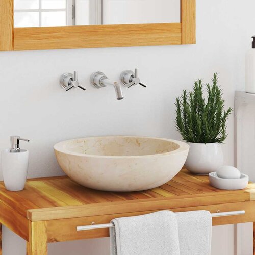 The Living Store Umivalnik 40x12 cm marmor krem - Umivalnik, (21750134) Cene