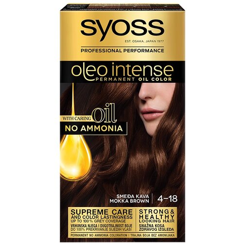 Syoss Oleo Intense permanentna barva za lase z oljem odtenek 4-18 Mokka Brown Cene