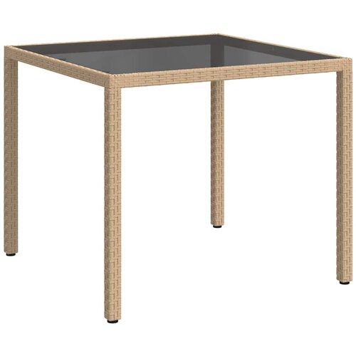  Vrtni stol 90 x 90 x 75 cm od kaljenog stakla i poliratana bež Slike