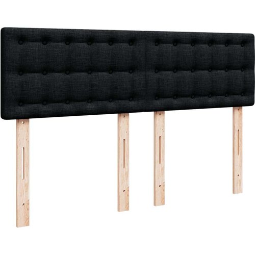 VidaXL Krevet s oprugama i madracem crni 140 x 190 cm od tkanine Slike