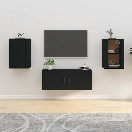  Zidni TV ormarići 2 kom crna 40 x 34,5 x 60 cm Cijene